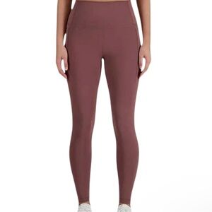 New Balance Womens High Waisted Brown/Mauve Leggings Size Small ⭐️